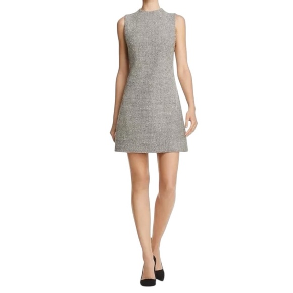 Alice + Olivia Coley Tweed Shift Dress Employed. Size 4 Black White Work Preppy - Picture 3 of 10